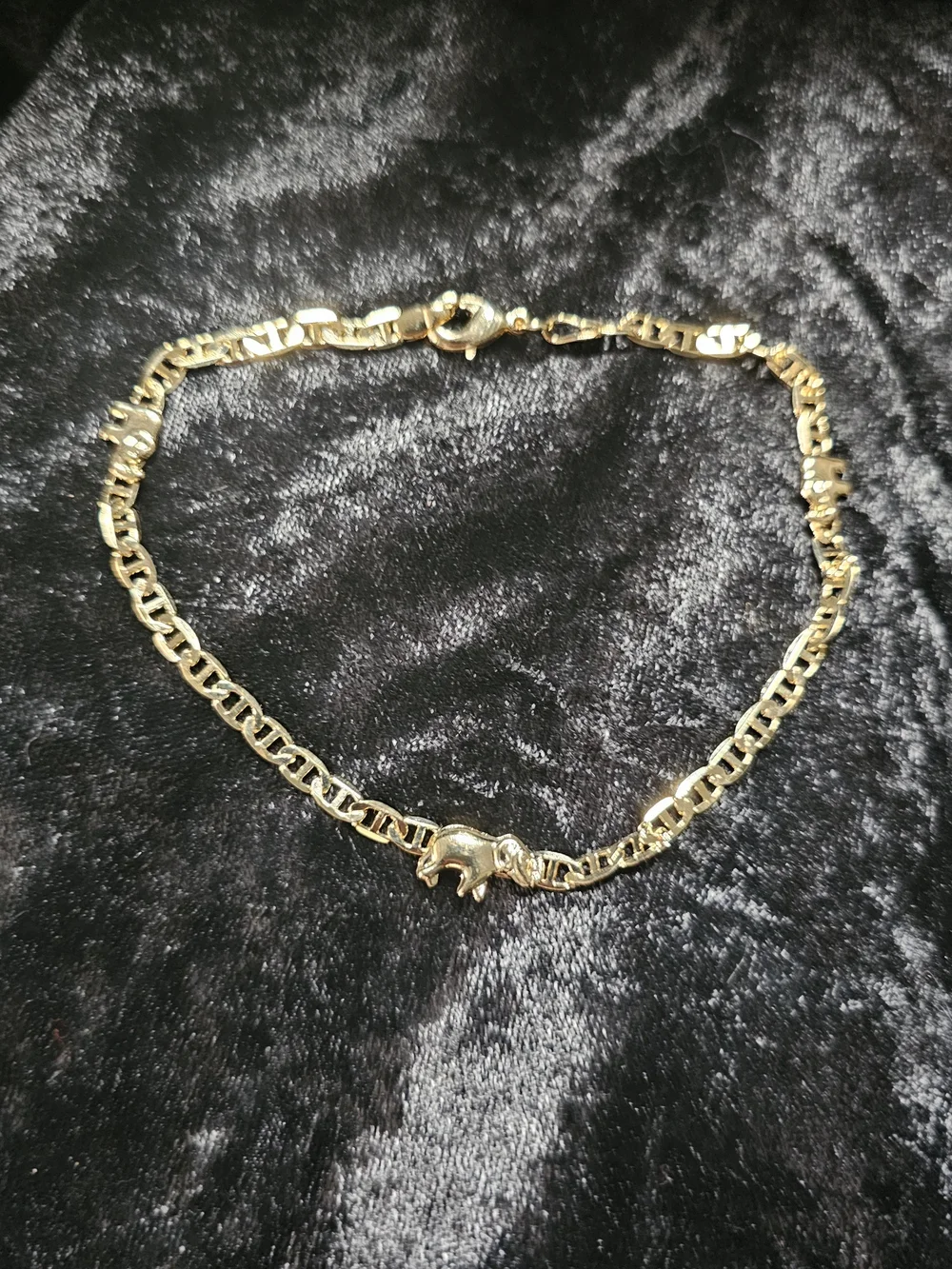Gold-Tone Elephant Link Anklet - Women Jewelry